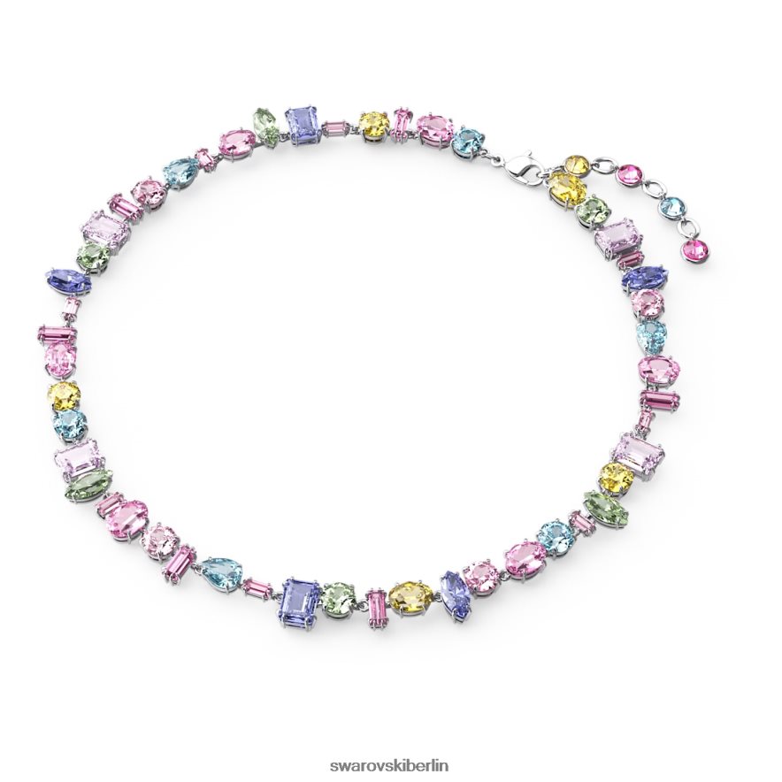 Swarovski Gema-Halskette Mischschliffe, mehrfarbig, rhodiniert Schmuck HLT448113