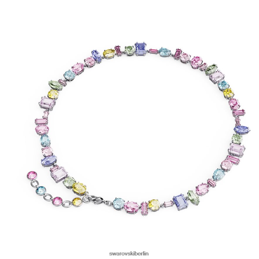 Swarovski Gema-Halskette Mischschliffe, mehrfarbig, rhodiniert Schmuck HLT448113
