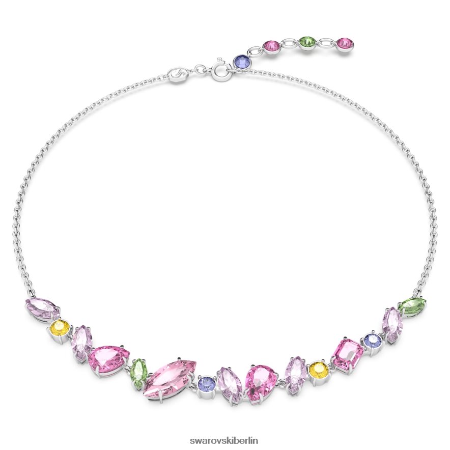 Swarovski Gema-Halskette Mischschliffe, mehrfarbig, rhodiniert Schmuck HLT4484