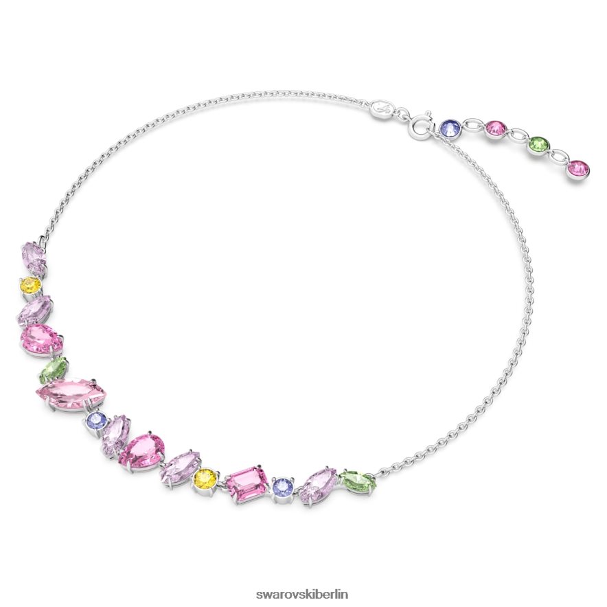 Swarovski Gema-Halskette Mischschliffe, mehrfarbig, rhodiniert Schmuck HLT4484