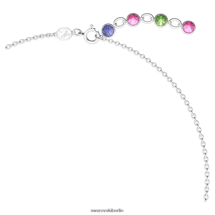 Swarovski Gema-Halskette Mischschliffe, mehrfarbig, rhodiniert Schmuck HLT4484