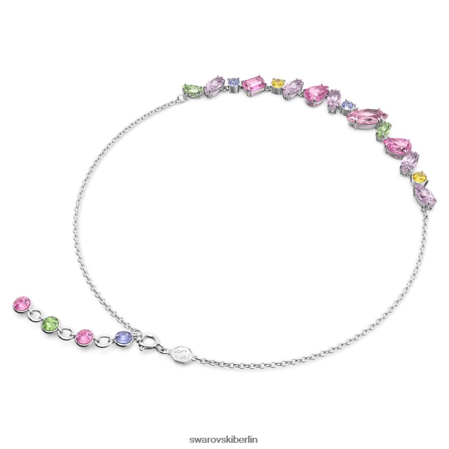 Swarovski Gema-Halskette Mischschliffe, mehrfarbig, rhodiniert Schmuck HLT4484