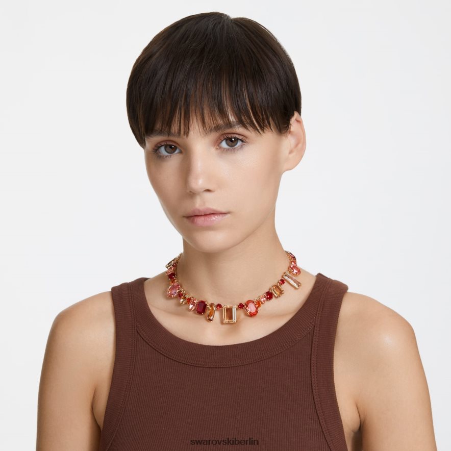 Swarovski Gema-Halskette Mischschliffe, mehrfarbig, vergoldet Schmuck HLT448104