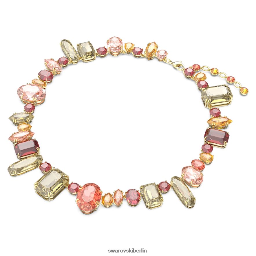 Swarovski Gema-Halskette Mischschliffe, mehrfarbig, vergoldet Schmuck HLT448104