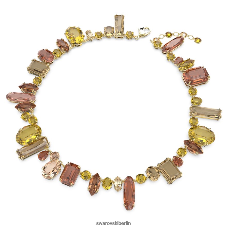 Swarovski Gema-Halskette Mischschliffe, mehrfarbig, vergoldet Schmuck HLT448152