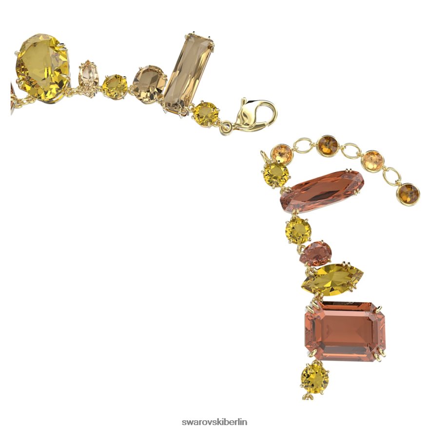 Swarovski Gema-Halskette Mischschliffe, mehrfarbig, vergoldet Schmuck HLT448152
