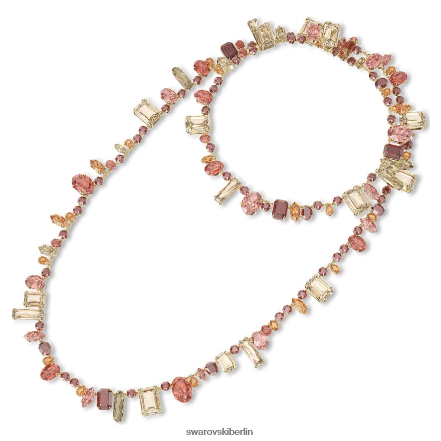 Swarovski Gema-Halskette Mischschliffe, mehrfarbig, vergoldet Schmuck HLT44892