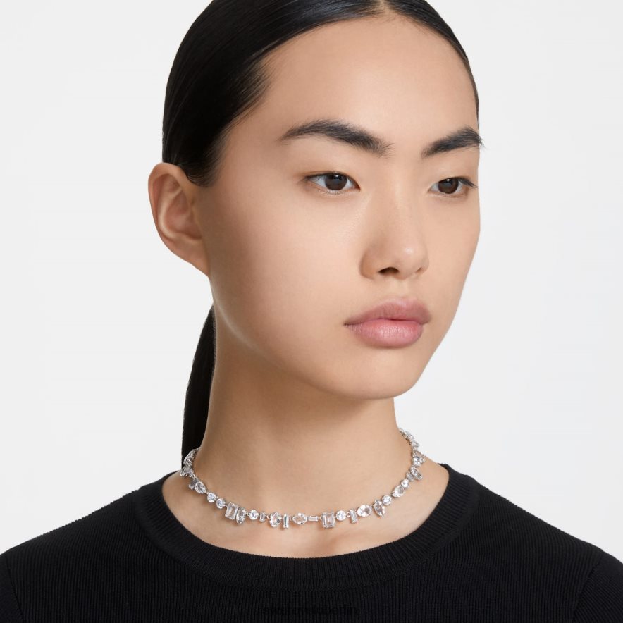 Swarovski Gema-Halskette Mischschliffe, weiß, rhodiniert Schmuck HLT44819