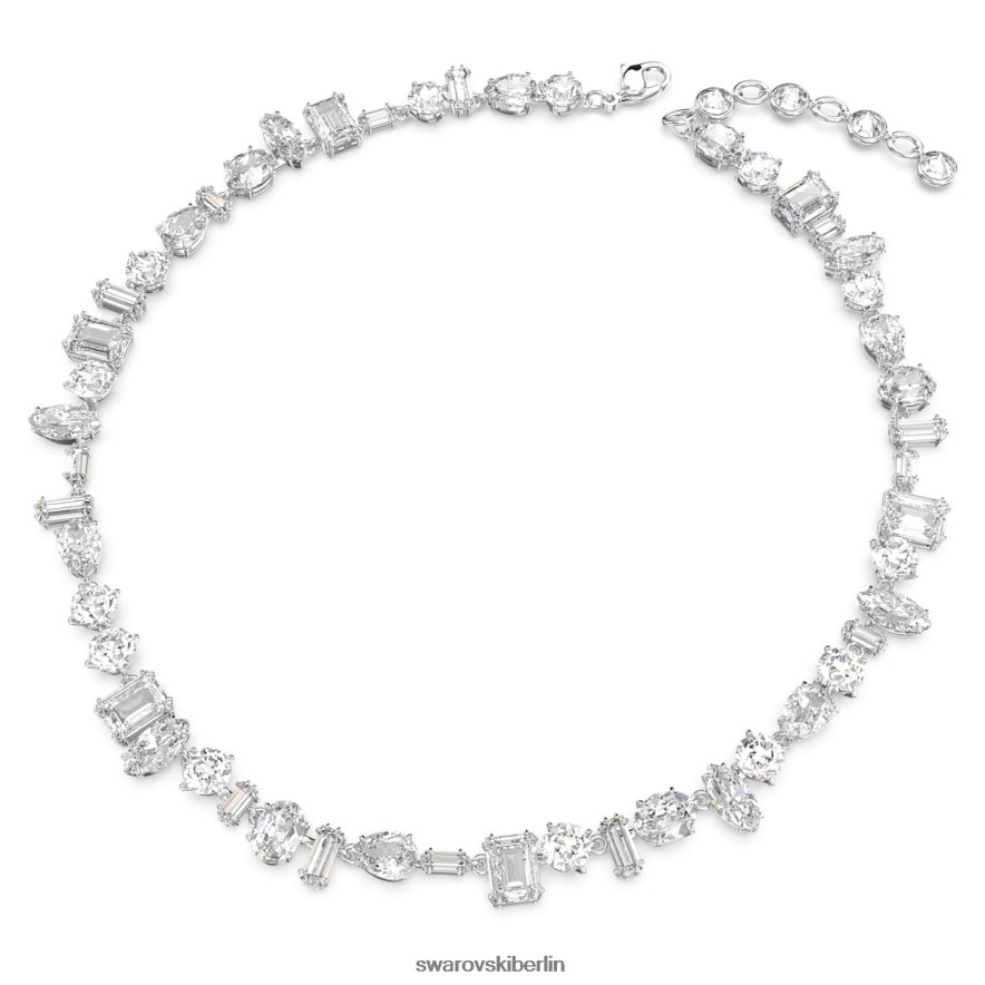 Swarovski Gema-Halskette Mischschliffe, weiß, rhodiniert Schmuck HLT44819
