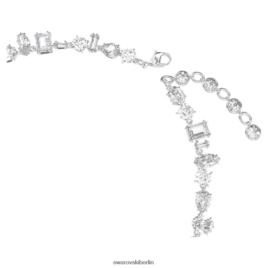 Swarovski Gema-Halskette Mischschliffe, weiß, rhodiniert Schmuck HLT44819