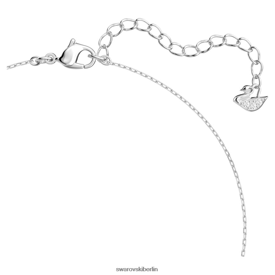 Swarovski Halskette anziehen quadratisch geschliffen, weiß, rhodiniert Schmuck HLT44815