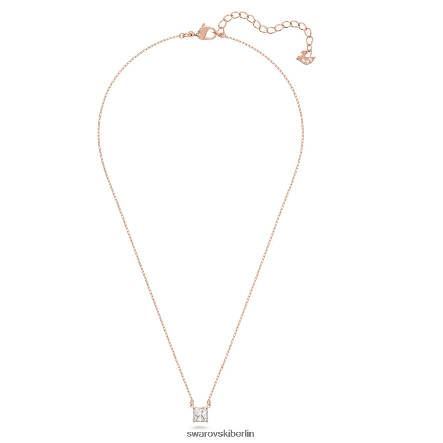 Swarovski Halskette anziehen quadratischer Schliff, weiß, rosévergoldet Schmuck HLT44822