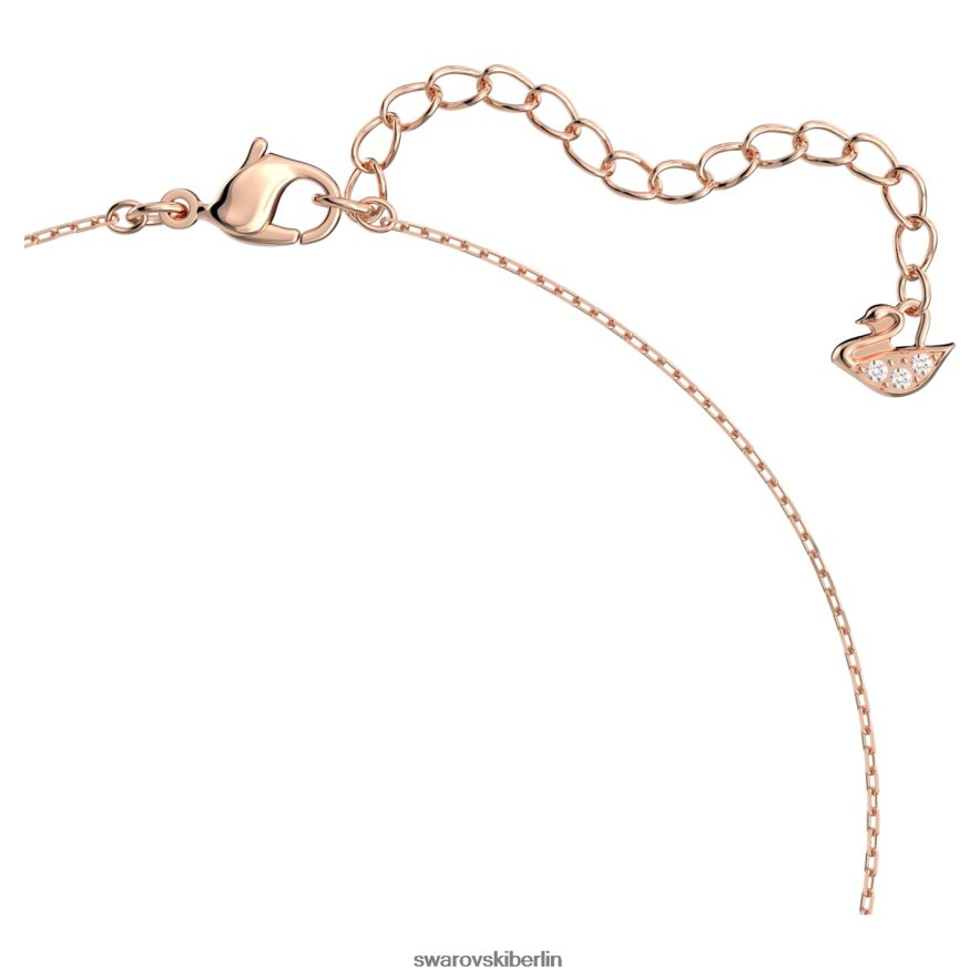 Swarovski Halskette anziehen quadratischer Schliff, weiß, rosévergoldet Schmuck HLT44822