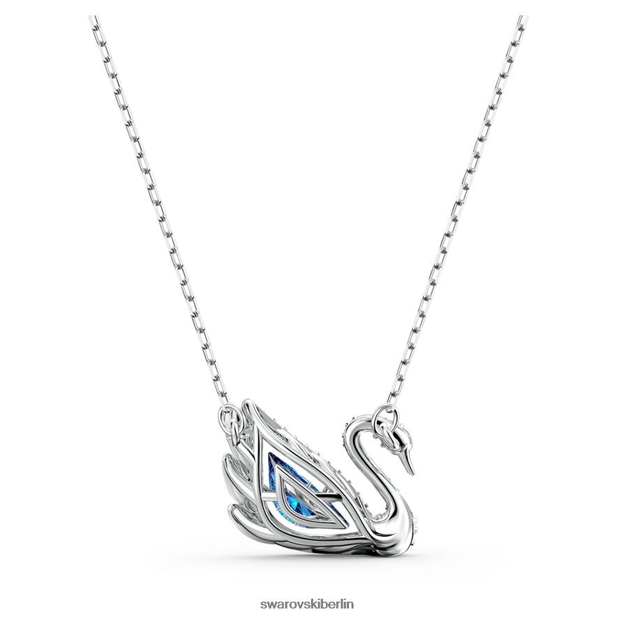 Swarovski Halskette mit tanzendem Schwan Schwan, blau, rhodiniert Schmuck HLT44878