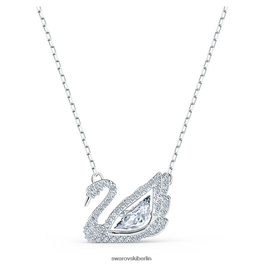 Swarovski Halskette mit tanzendem Schwan Schwan, weiß, rhodiniert Schmuck HLT44879