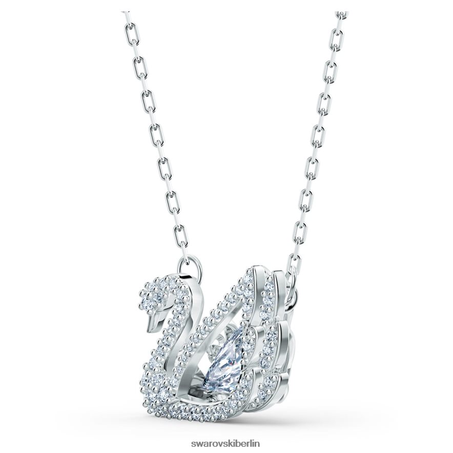Swarovski Halskette mit tanzendem Schwan Schwan, weiß, rhodiniert Schmuck HLT44879