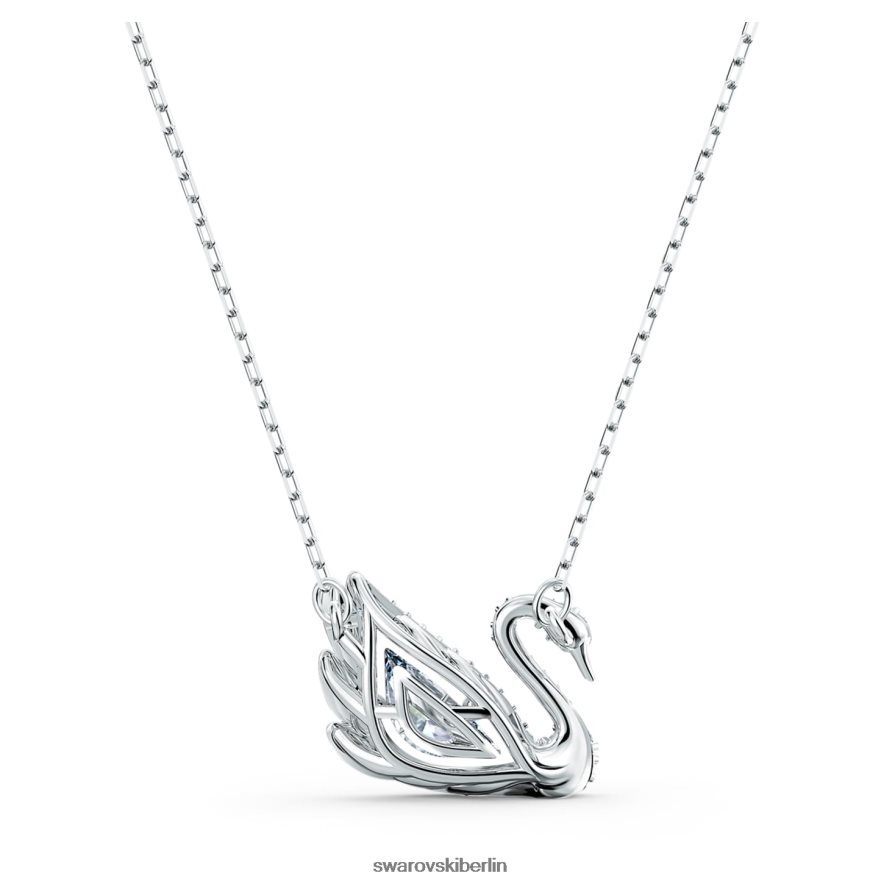Swarovski Halskette mit tanzendem Schwan Schwan, weiß, rhodiniert Schmuck HLT44879