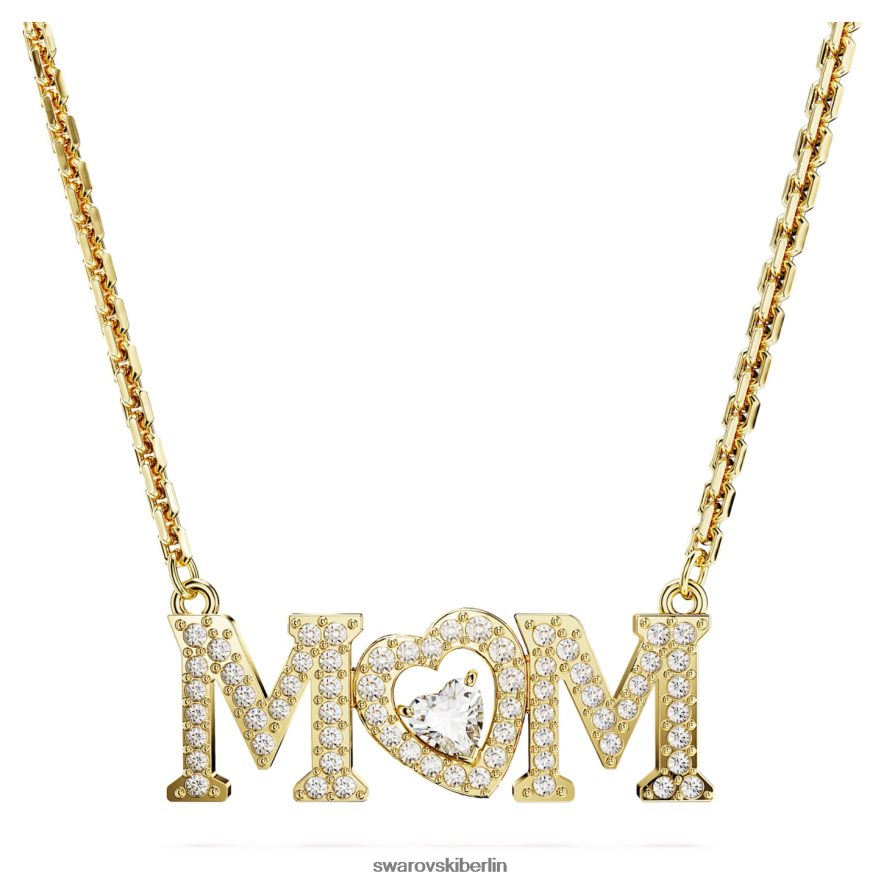 Swarovski Halskette zum Muttertag Herz, weiß, vergoldet Schmuck HLT448243