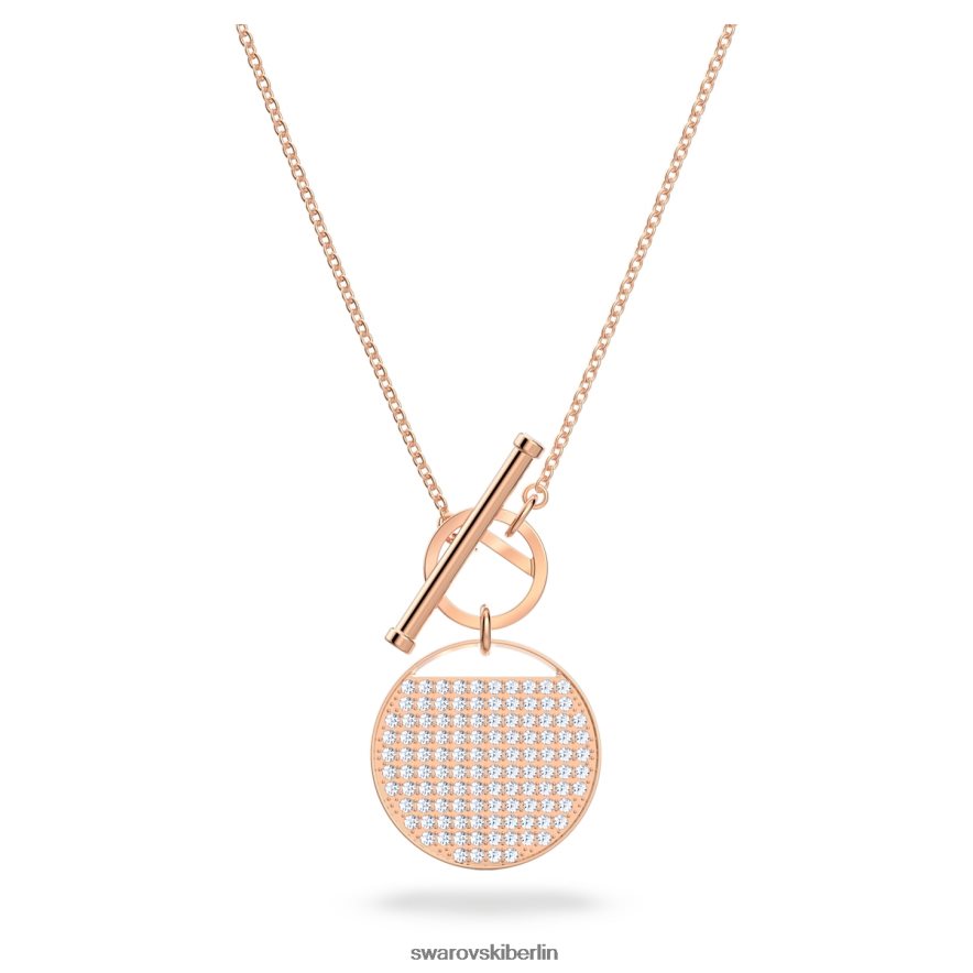 Swarovski Ingwer-T-Bar-Halskette weiß, rosévergoldet Schmuck HLT448127