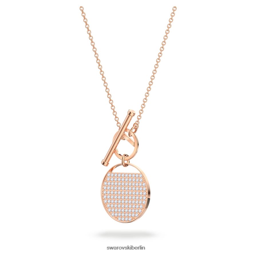 Swarovski Ingwer-T-Bar-Halskette weiß, rosévergoldet Schmuck HLT448127