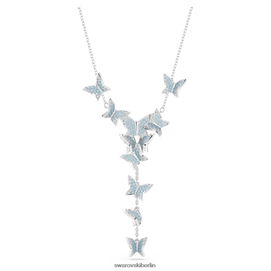 Swarovski Lilia-Y-Halskette Schmetterling, blau, rhodiniert Schmuck HLT44826
