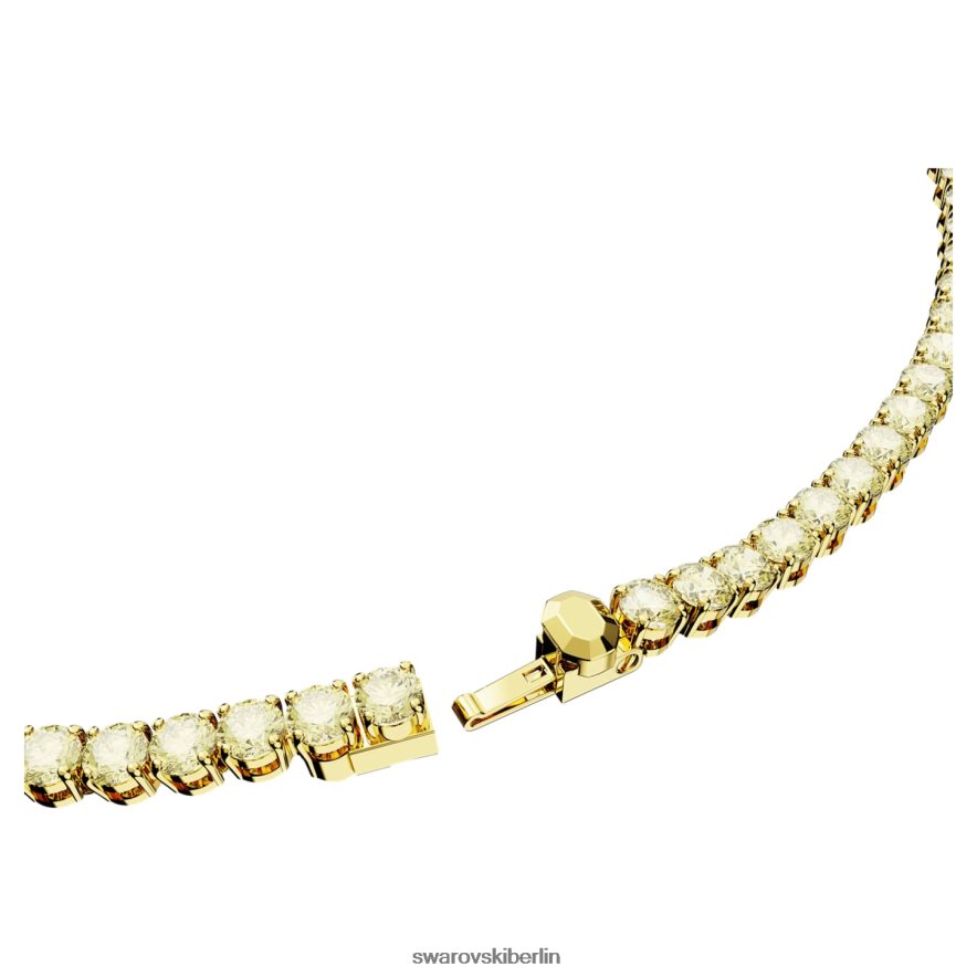 Swarovski Matrix-Tennis-Halskette Rundschliff, gelb, vergoldet Schmuck HLT44830