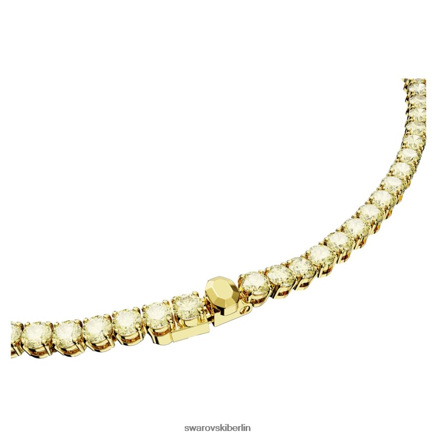 Swarovski Matrix-Tennis-Halskette Rundschliff, gelb, vergoldet Schmuck HLT44830