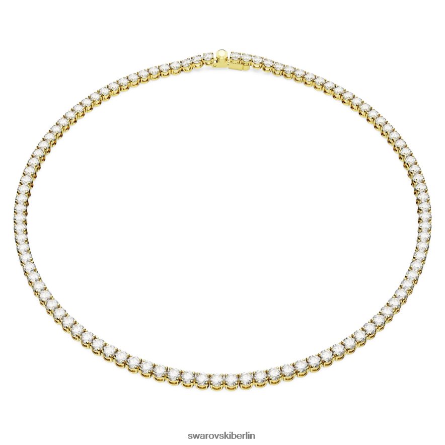 Swarovski Matrix-Tennis-Halskette Rundschliff, weiß, vergoldet Schmuck HLT4482