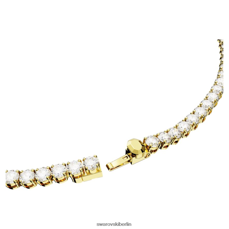 Swarovski Matrix-Tennis-Halskette Rundschliff, weiß, vergoldet Schmuck HLT4482