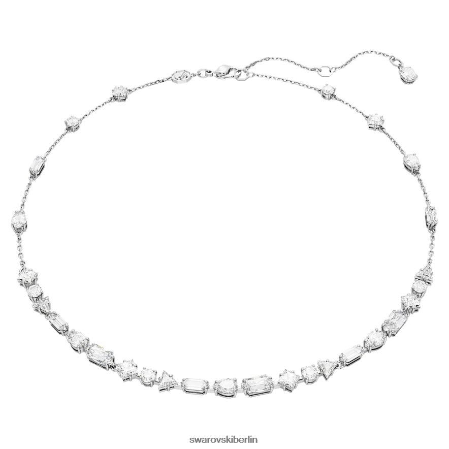 Swarovski Mesmera-Halskette Mischschliffe, Streumuster, weiß, rhodiniert Schmuck HLT448106