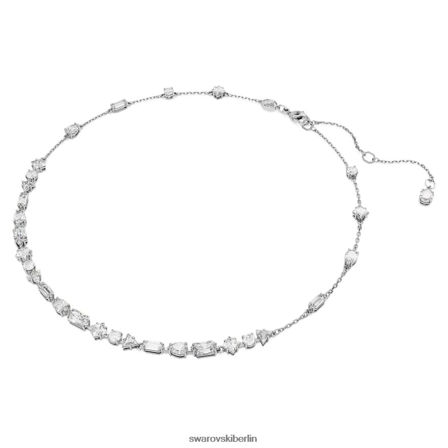 Swarovski Mesmera-Halskette Mischschliffe, Streumuster, weiß, rhodiniert Schmuck HLT448106