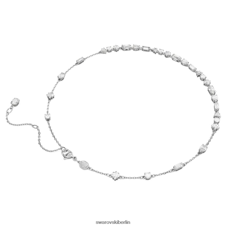 Swarovski Mesmera-Halskette Mischschliffe, Streumuster, weiß, rhodiniert Schmuck HLT448106