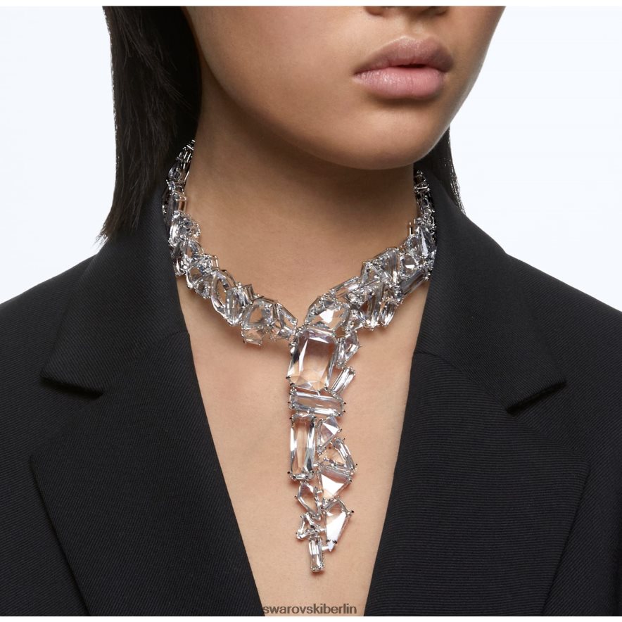 Swarovski Mesmera und Halskette übergroße Kristalle, weiß, rhodiniert Schmuck HLT448150