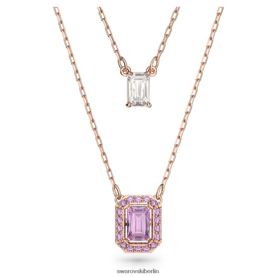 Swarovski Millenia-Halskette Achteckschliff, lila, rosévergoldet Schmuck HLT44847