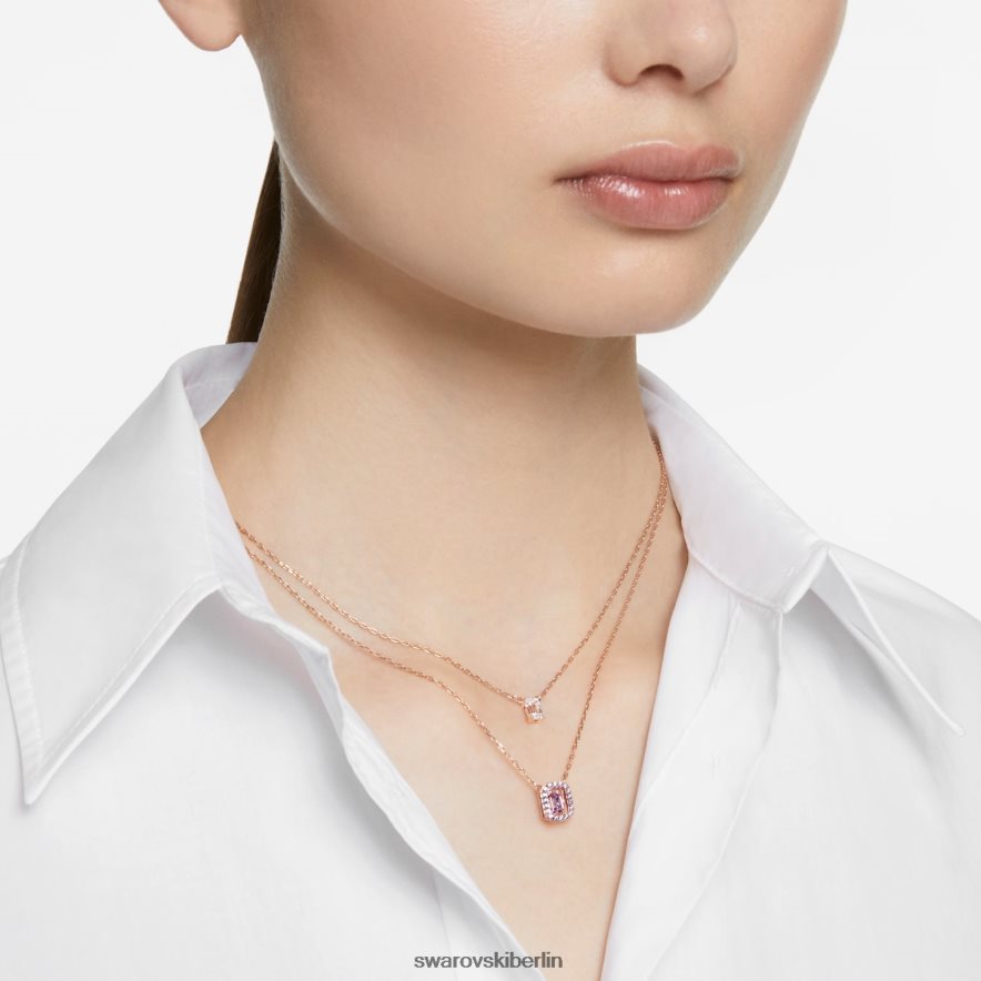 Swarovski Millenia-Halskette Achteckschliff, lila, rosévergoldet Schmuck HLT44847