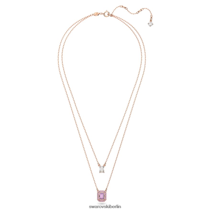 Swarovski Millenia-Halskette Achteckschliff, lila, rosévergoldet Schmuck HLT44847