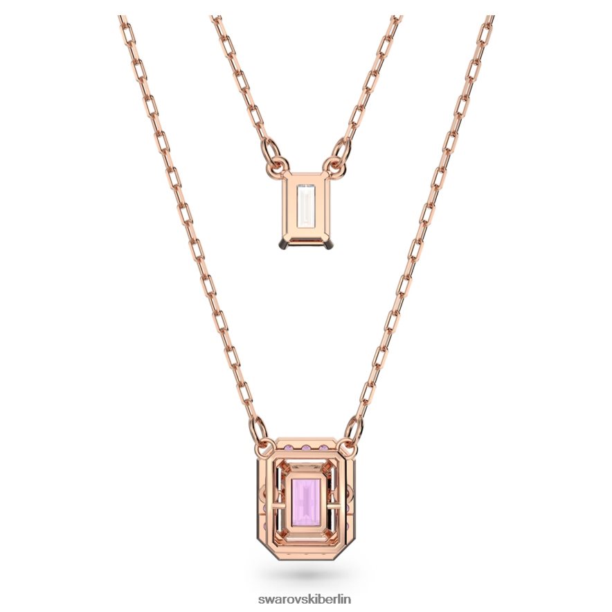Swarovski Millenia-Halskette Achteckschliff, lila, rosévergoldet Schmuck HLT44847