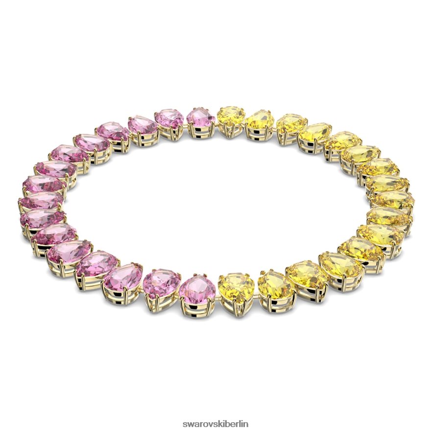 Swarovski Millenia-Halskette Birnenschliff, mehrfarbig, vergoldet Schmuck HLT448159