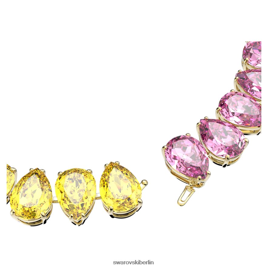 Swarovski Millenia-Halskette Birnenschliff, mehrfarbig, vergoldet Schmuck HLT448159