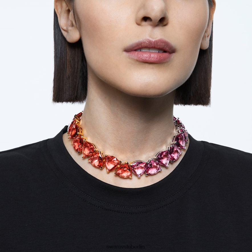 Swarovski Millenia-Halskette Übergroße Kristalle, Trilliantschliff, mehrfarbig, vergoldet Schmuck HLT448157