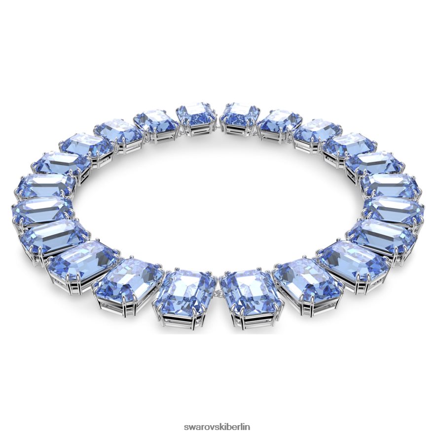Swarovski Millenia-Halskette im Achteckschliff übergroße Kristalle, blau, rhodiniert Schmuck HLT448148