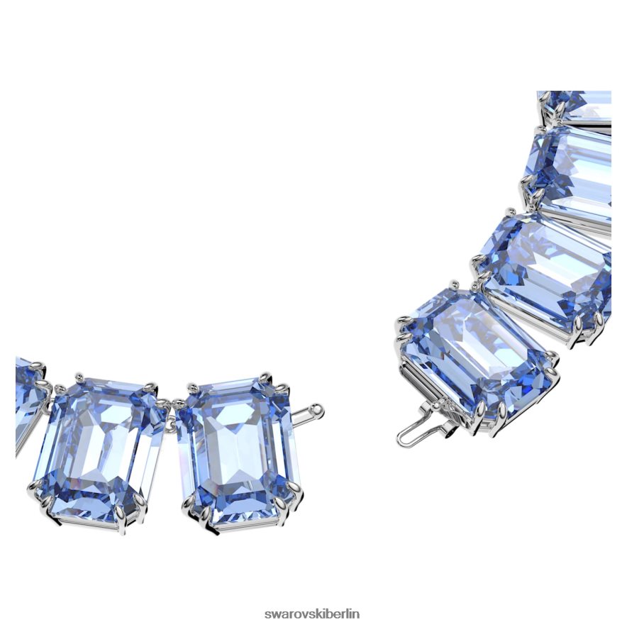 Swarovski Millenia-Halskette im Achteckschliff übergroße Kristalle, blau, rhodiniert Schmuck HLT448148