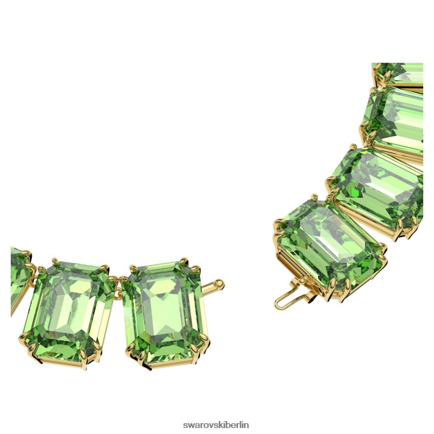 Swarovski Millenia-Halskette im Achteckschliff übergroße Kristalle, grün, vergoldet Schmuck HLT448151