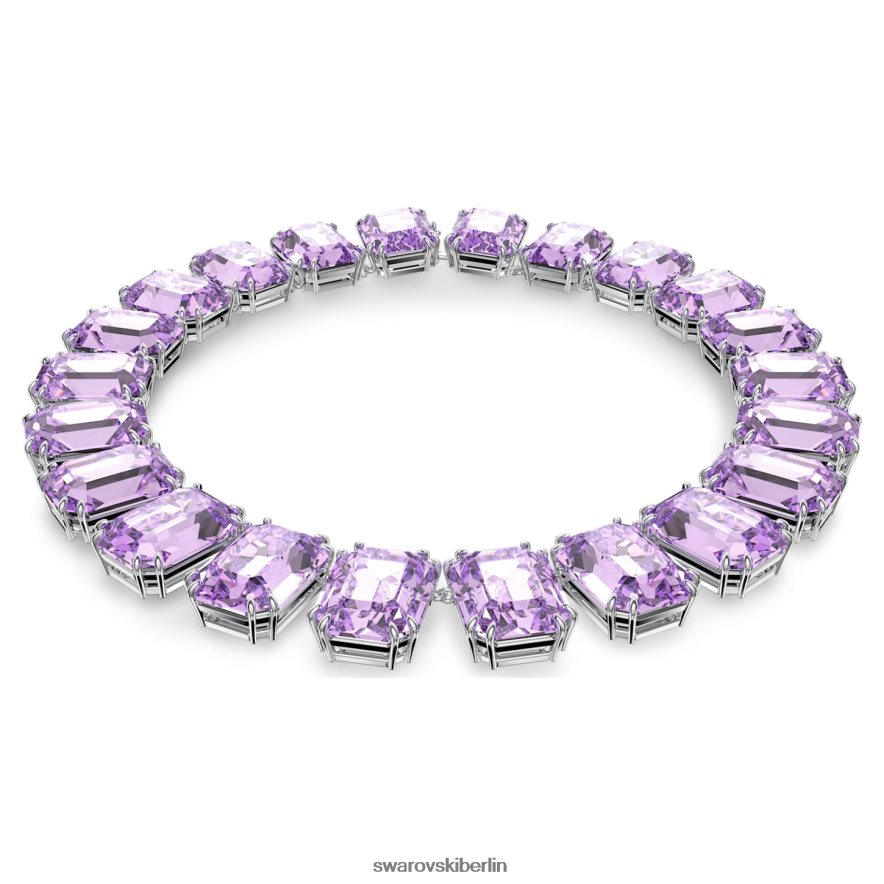 Swarovski Millenia-Halskette im Achteckschliff übergroße Kristalle, lila, rhodiniert Schmuck HLT448144