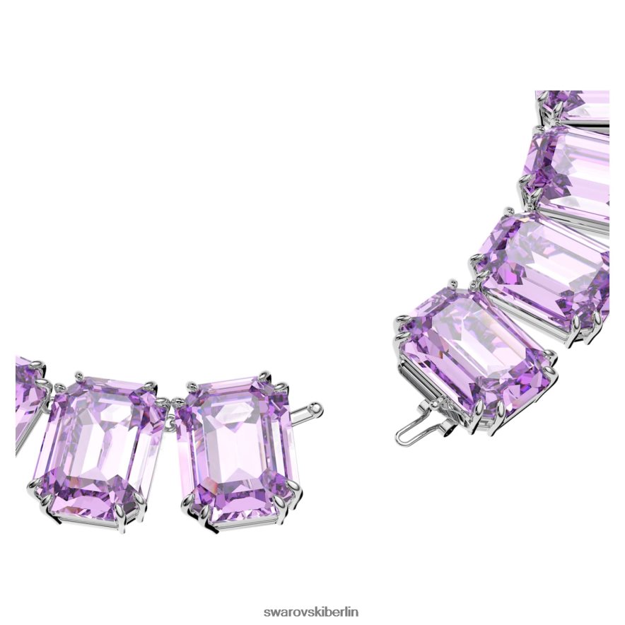 Swarovski Millenia-Halskette im Achteckschliff übergroße Kristalle, lila, rhodiniert Schmuck HLT448144