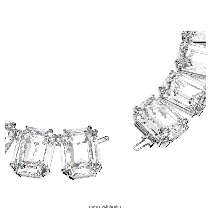 Swarovski Millenia-Halskette im Achteckschliff übergroße Kristalle, weiß, rhodiniert Schmuck HLT448134