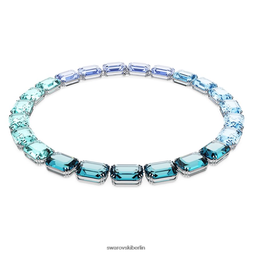 Swarovski Millenia-Halskette im Achteckschliff blau, rhodiniert Schmuck HLT448143