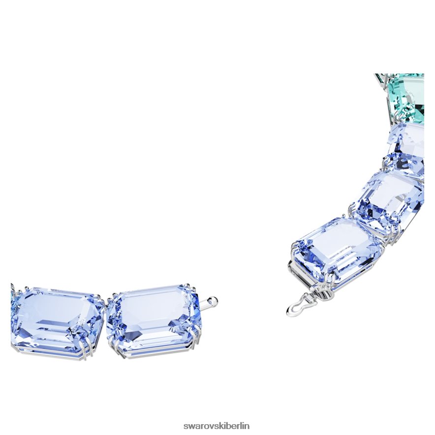 Swarovski Millenia-Halskette im Achteckschliff blau, rhodiniert Schmuck HLT448143