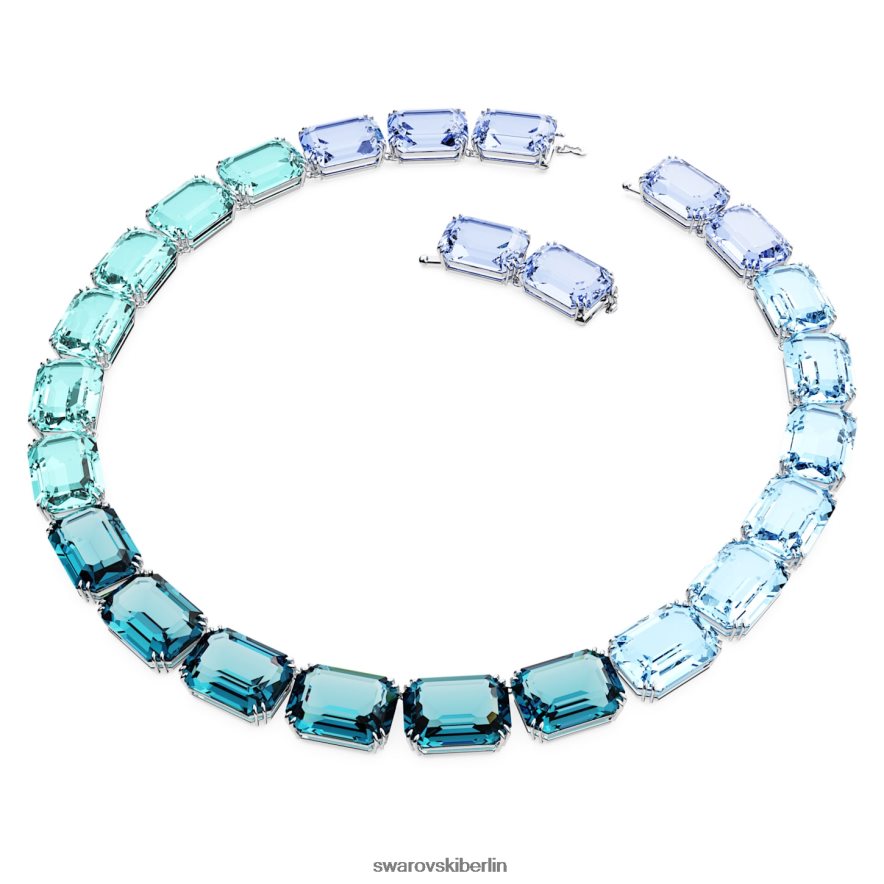 Swarovski Millenia-Halskette im Achteckschliff blau, rhodiniert Schmuck HLT448143