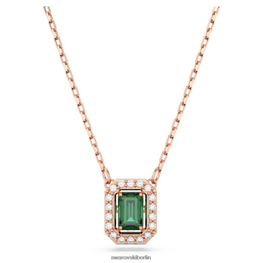 Swarovski Millenia-Halskette im Achteckschliff grün, rosévergoldet Schmuck HLT448121